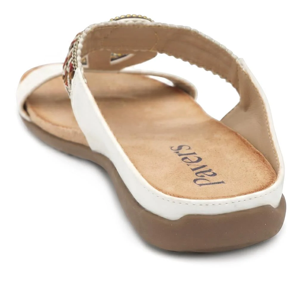Beaded Lightweight Mule Sandals - BAIZH43012 / 329 166 - White - Image 4