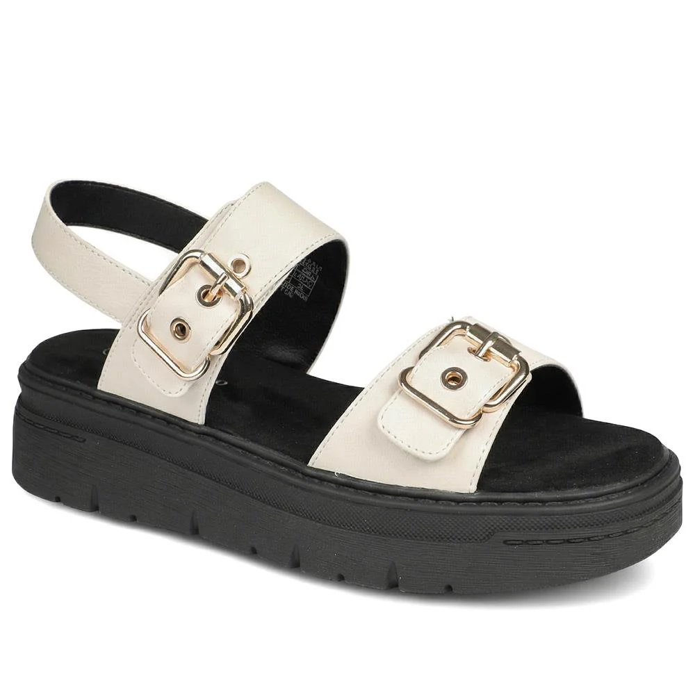 Bellissimo Adjustable Buckled Platform Sandals - BELWOIL43016 / 329 249 - Off White