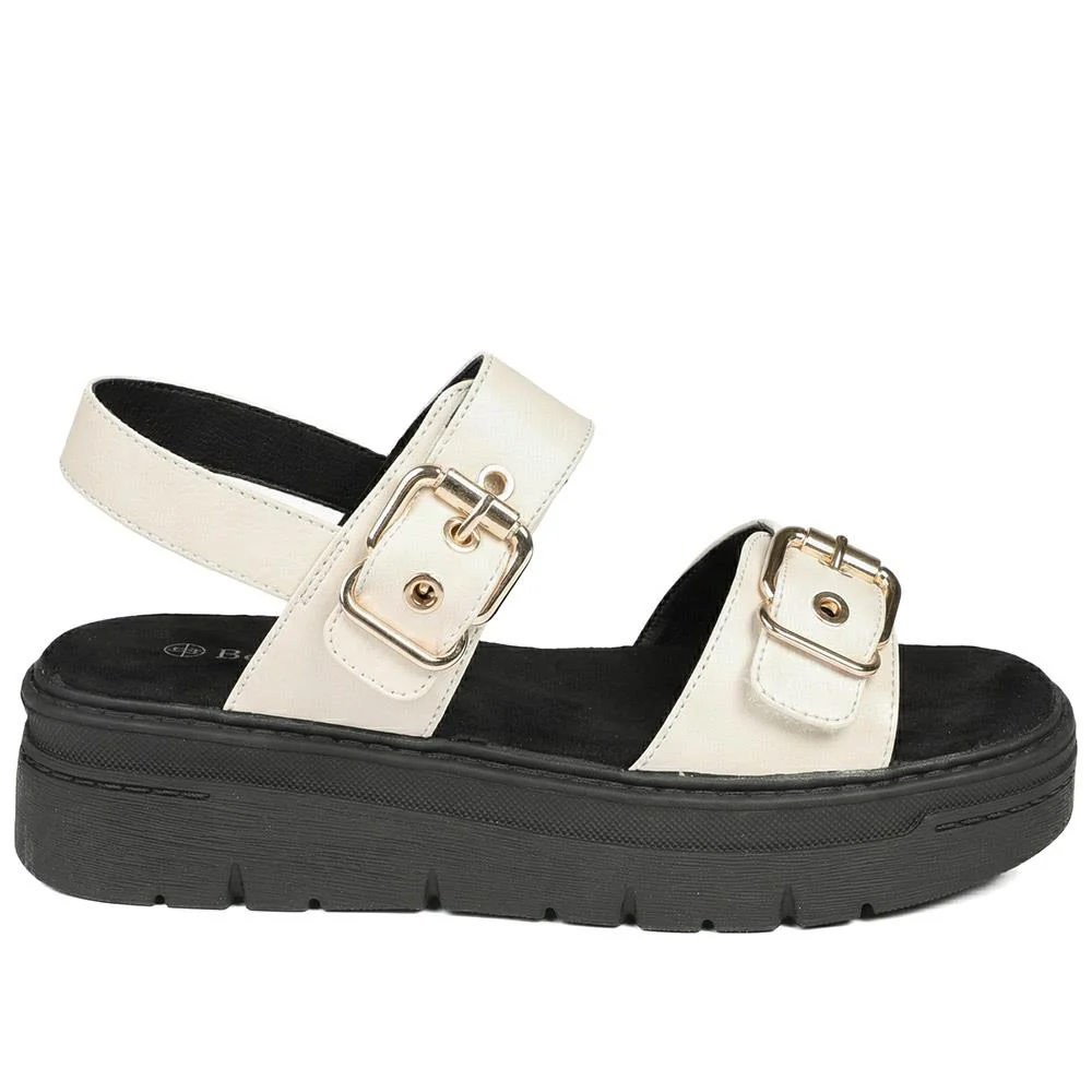 Bellissimo Adjustable Buckled Platform Sandals - BELWOIL43016 / 329 249 - Off White - Image 2