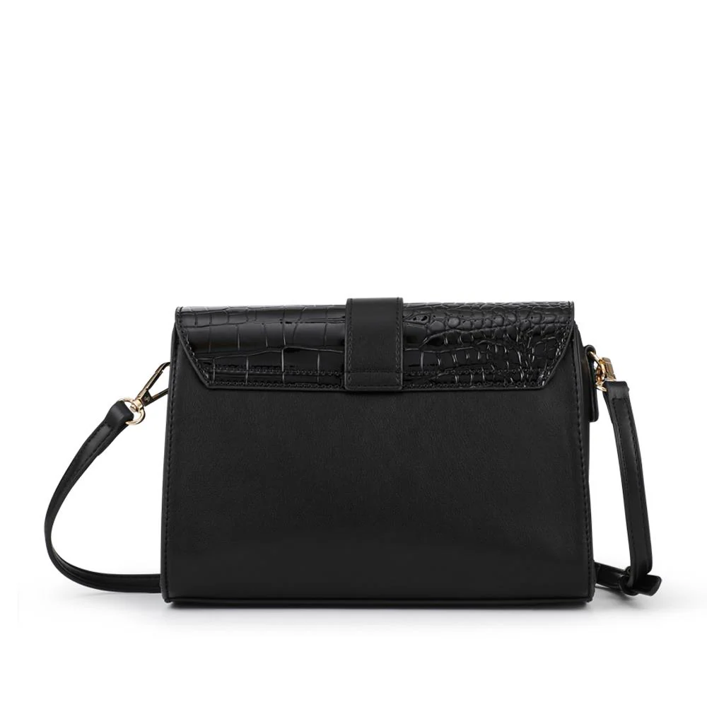 Bellissimo Buckle Crossbody Bag - BELHETIA42003 / 328 385 - Black Patent Croc - Image 2