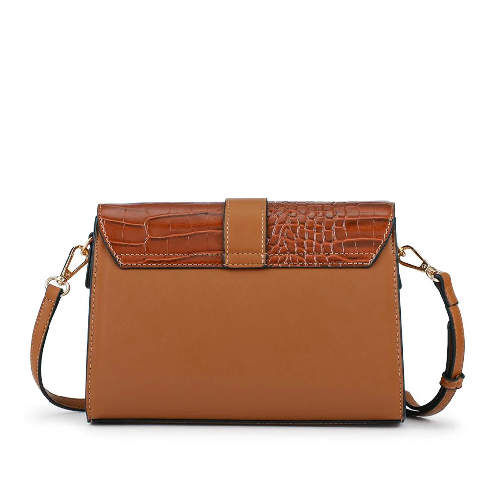 Bellissimo Buckle Crossbody Bag - BELHETIA42003 / 328 385 - Tan Croc - Image 2
