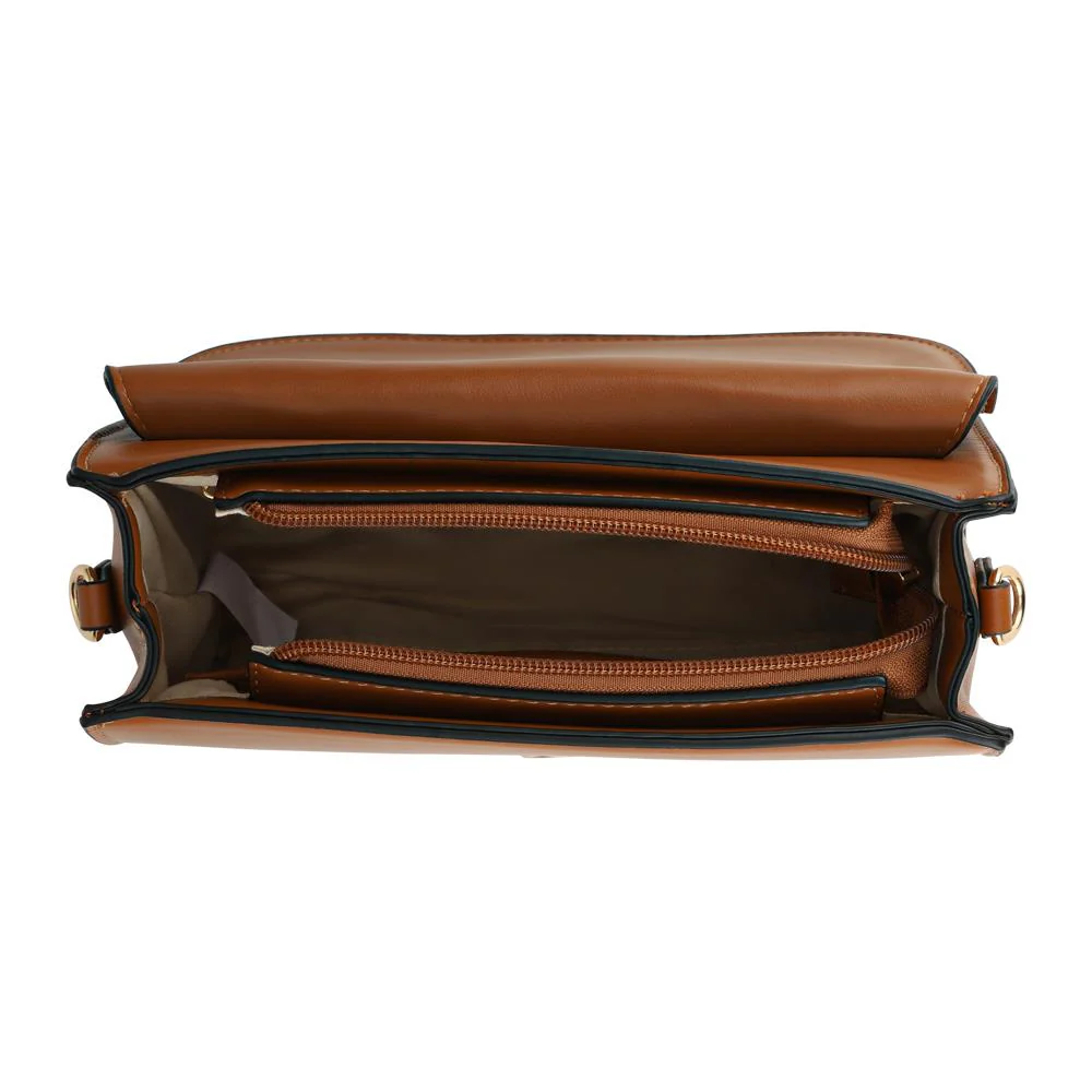 Bellissimo Buckle Crossbody Bag - BELHETIA42003 / 328 385 - Tan Croc - Image 3