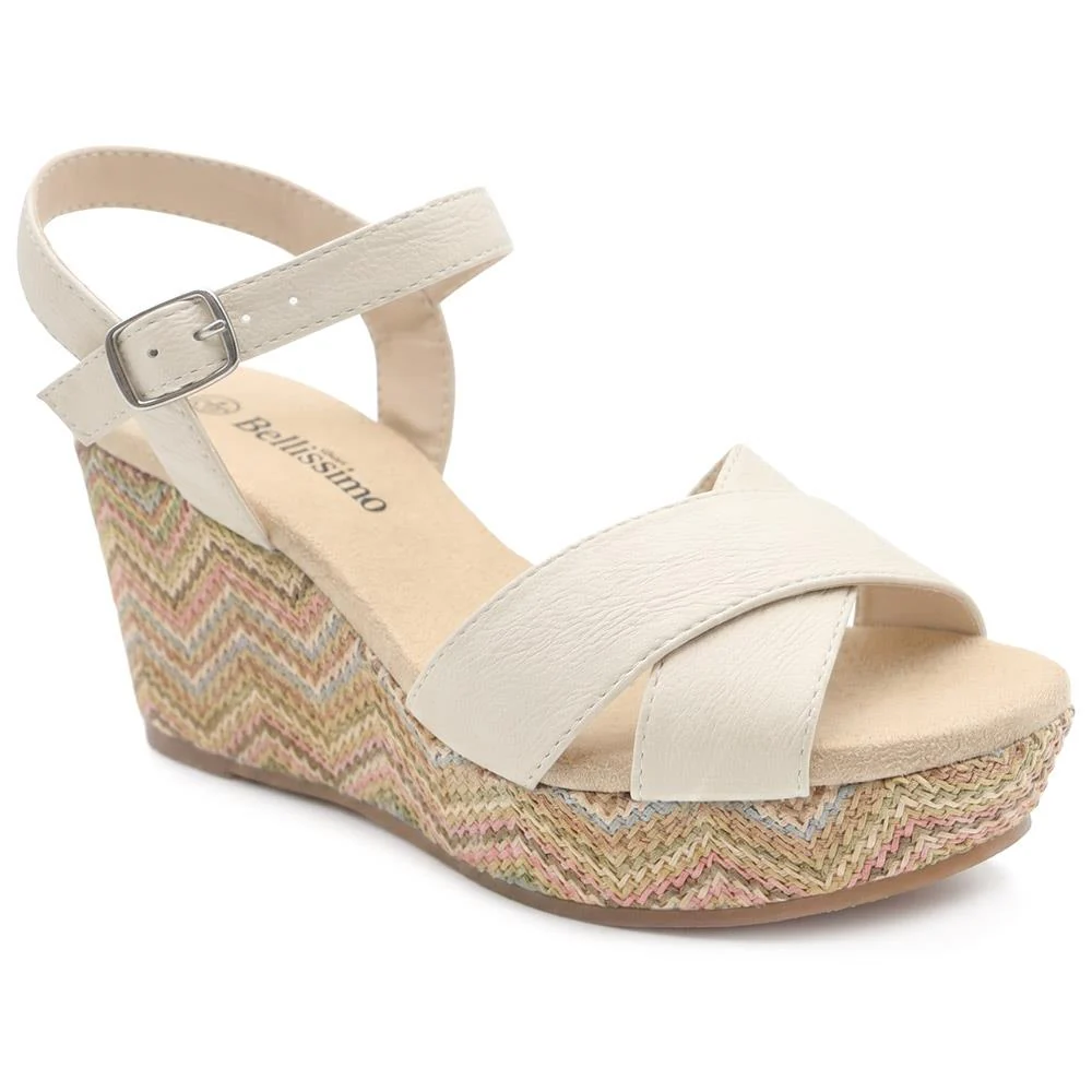 Bellissimo Buckle Fasten Wedge Espadrilles - BELWBINS43044 / 329 119
