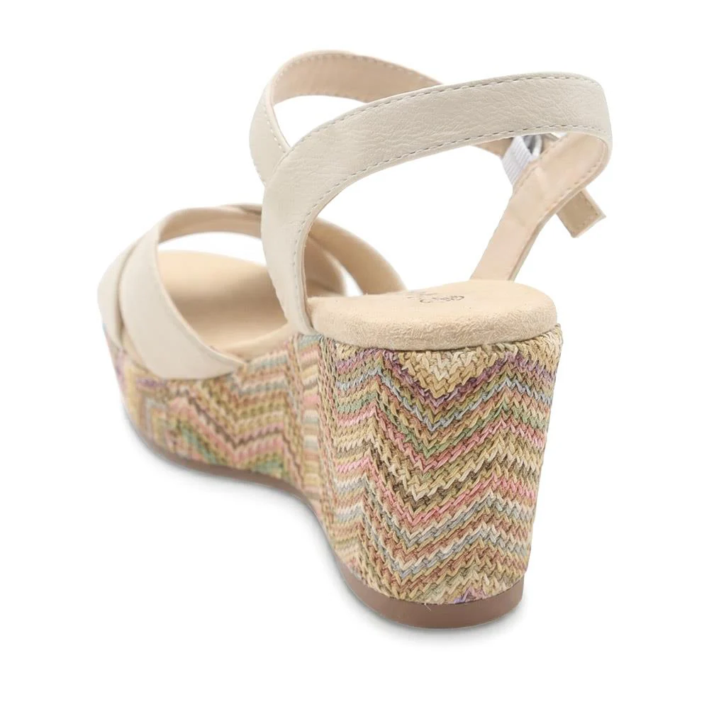 Bellissimo Buckle Fasten Wedge Espadrilles - BELWBINS43044 / 329 119 - Off White - Image 3