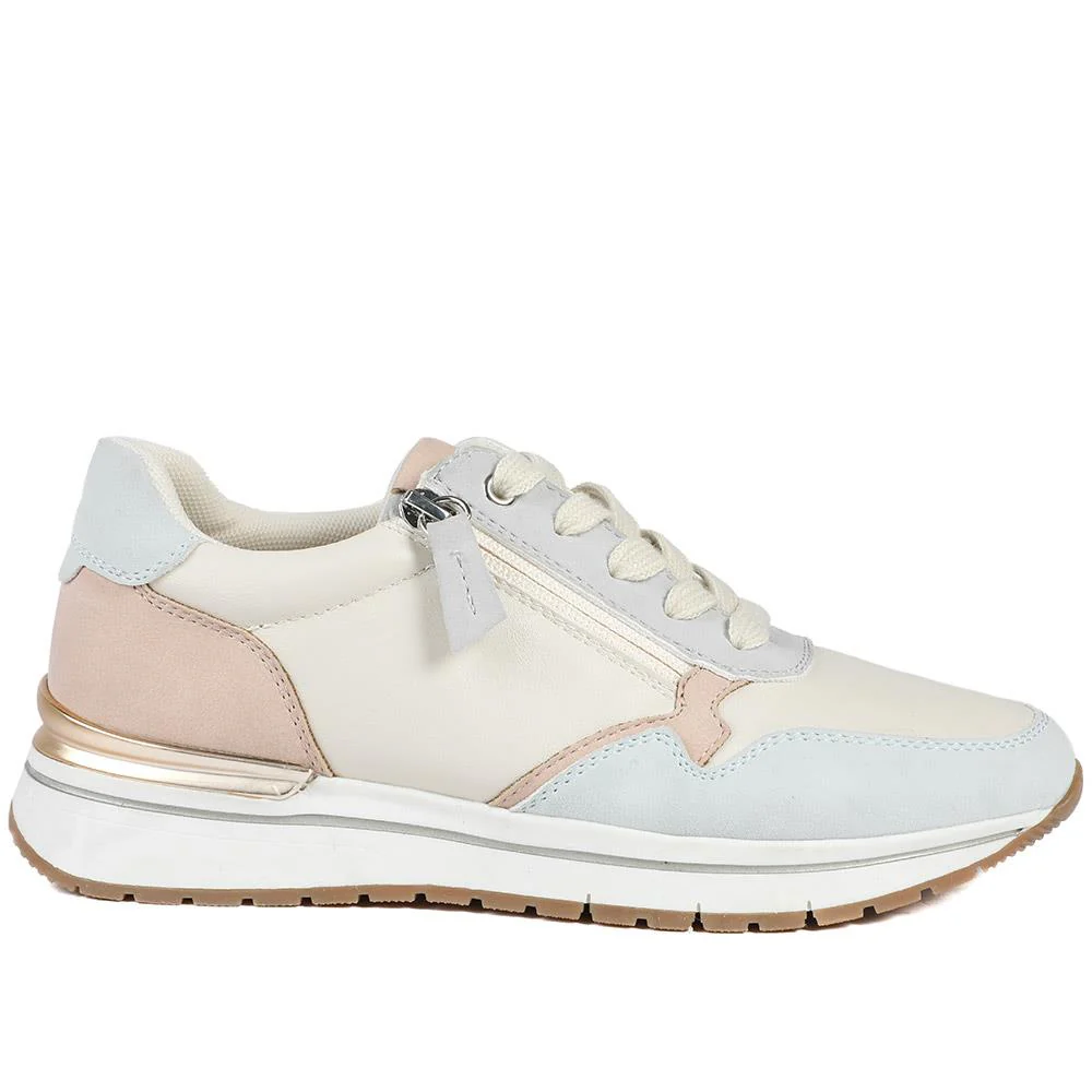 Bellissimo Chunky Zip & Lace Trainers - BELWBINS43029 / 328 932 - Beige Multi - Image 3