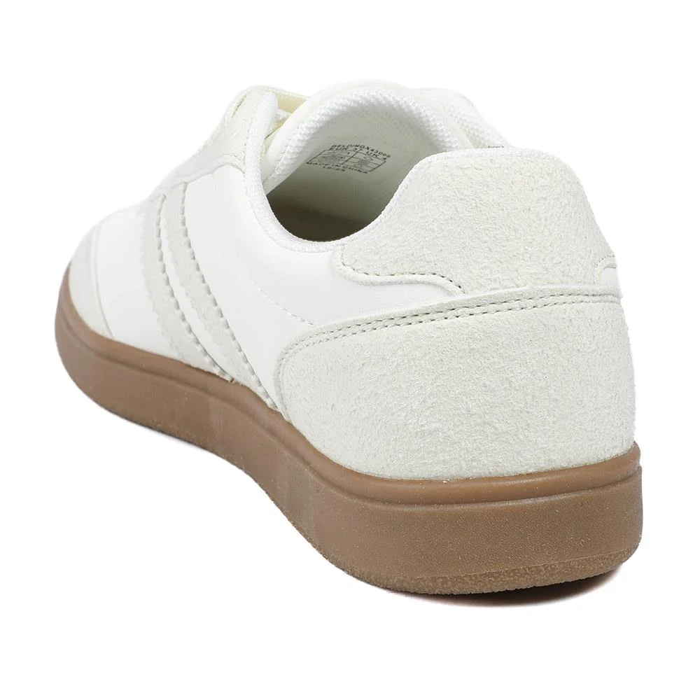 Bellissimo Lace Up Trainers - BELDINGX43008 / 329 349 - White-Beige - Image 4