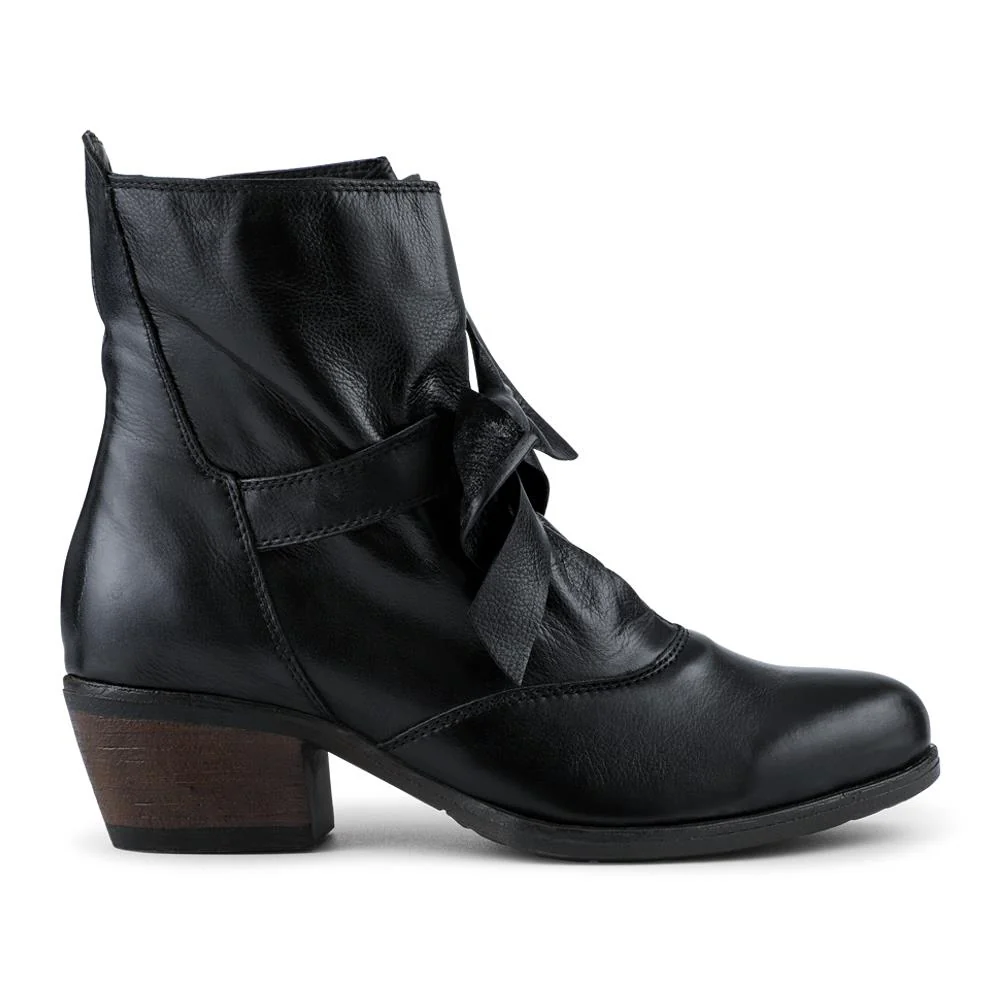 Bellissimo Leather Bow Boots - BELKARY42001 / 328 474 - Black - Image 2