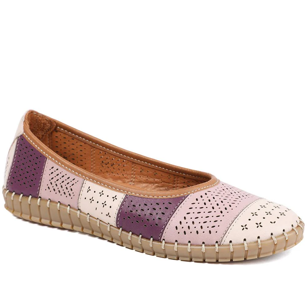 Bellissimo Leather Laser Cut Pumps - BELMET43008 / 329 220
