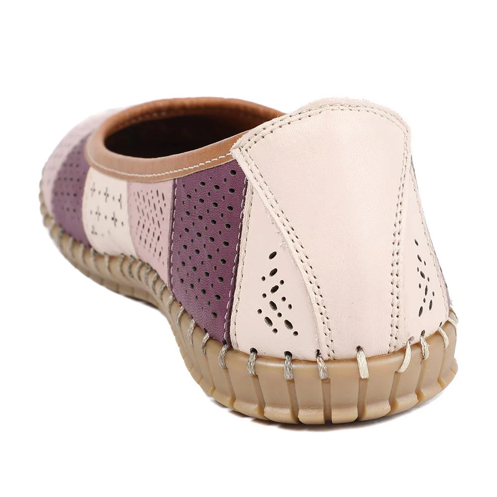 Bellissimo Leather Laser Cut Pumps - BELMET43008 / 329 220 - Lilac Multi - Image 3
