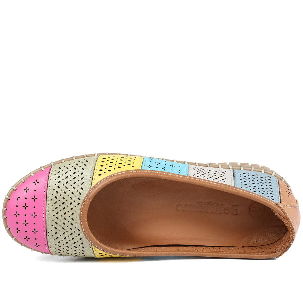 Bellissimo Leather Laser Cut Pumps - BELMET43008 / 329 220 - Multi - Image 4