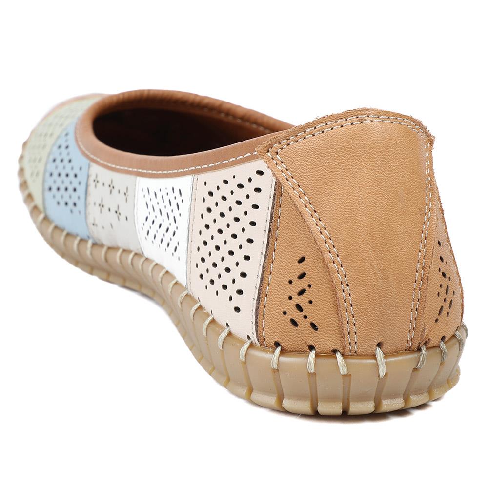 Bellissimo Leather Laser Cut Pumps - BELMET43008 / 329 220 - Tan Multi - Image 3