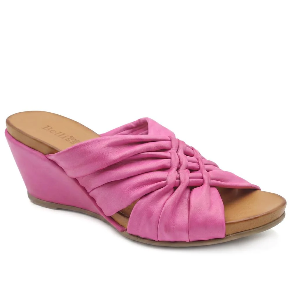 Bellissimo Leather Peep Toe Mule Sandals - BELMET43002 / 329 219
