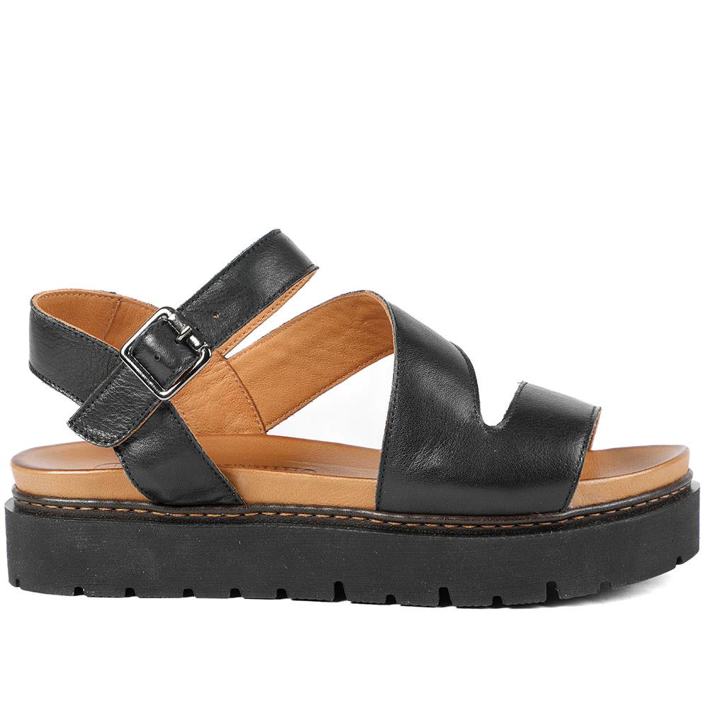 Bellissimo Leather Platform Sandals - BELMETIN43018 / 329 288 - Black - Image 3
