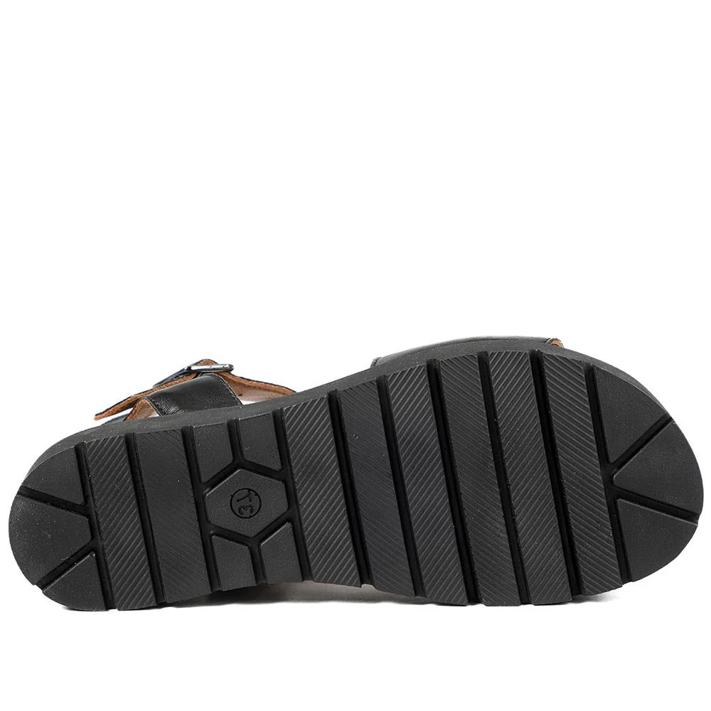 Bellissimo Leather Platform Sandals - BELMETIN43018 / 329 288 - Black - Image 6