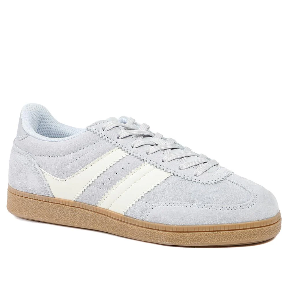 Bellissimo Leather Striped Lace Up Trainers - BELDINGX43005 / 329 348 - Image 2