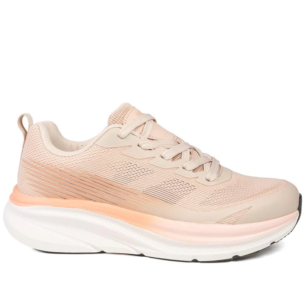 Bellissimo Memory Foam Lace Up Trainers - BELSUNCH43001 / 329 309 - Beige - Image 3