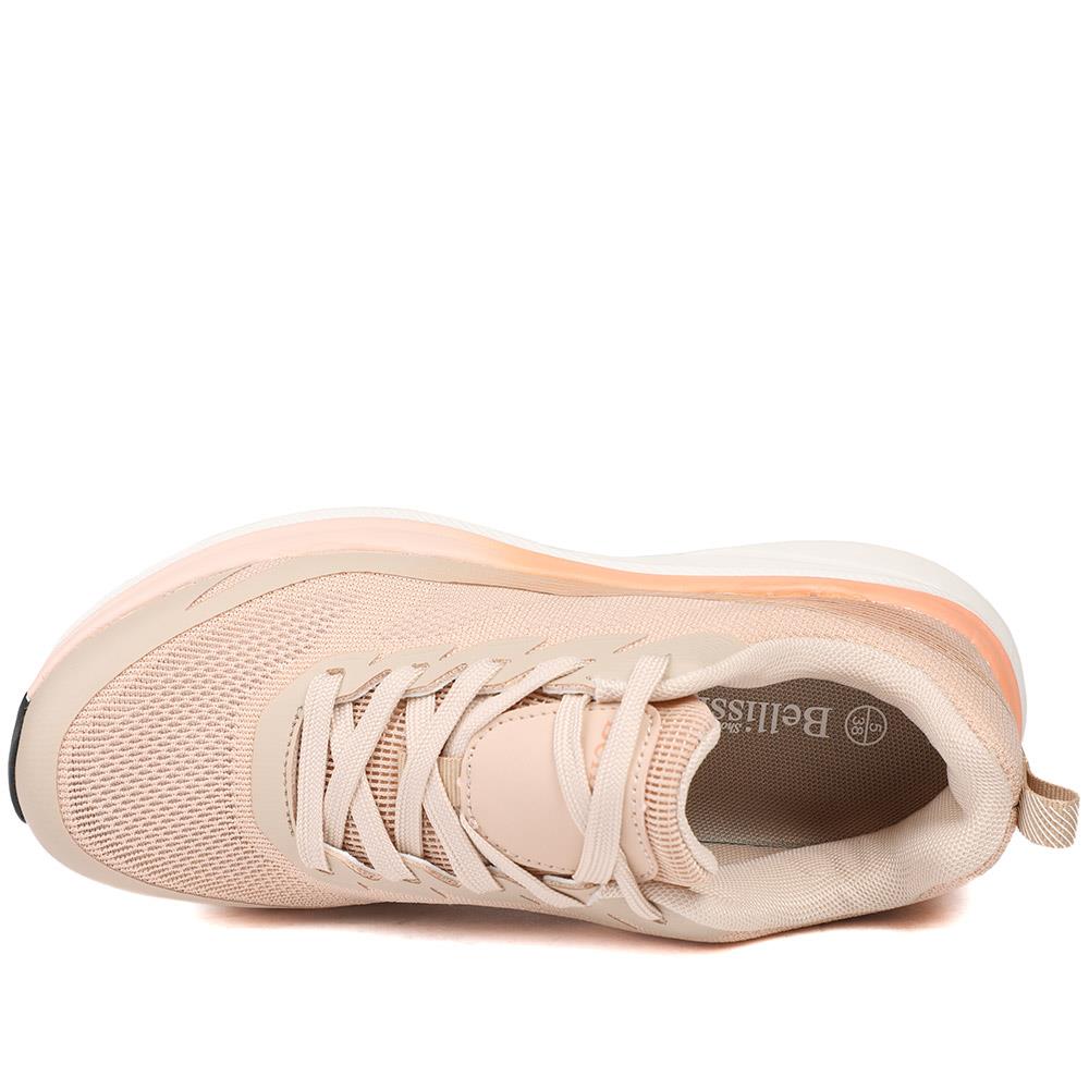 Bellissimo Memory Foam Lace Up Trainers - BELSUNCH43001 / 329 309 - Beige - Image 5