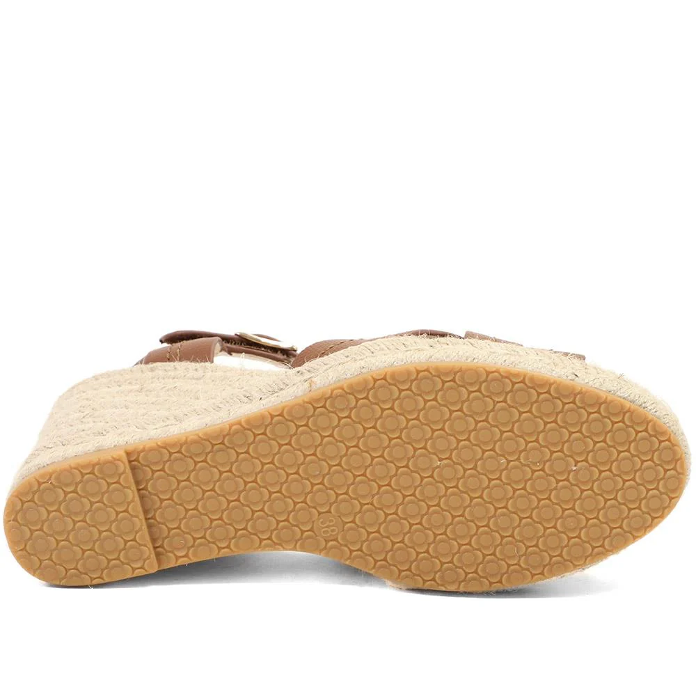 Bellissimo Memory Foam Wedged Espadrilles - BELWBINS43081 / 329 351 - Tan - Image 6
