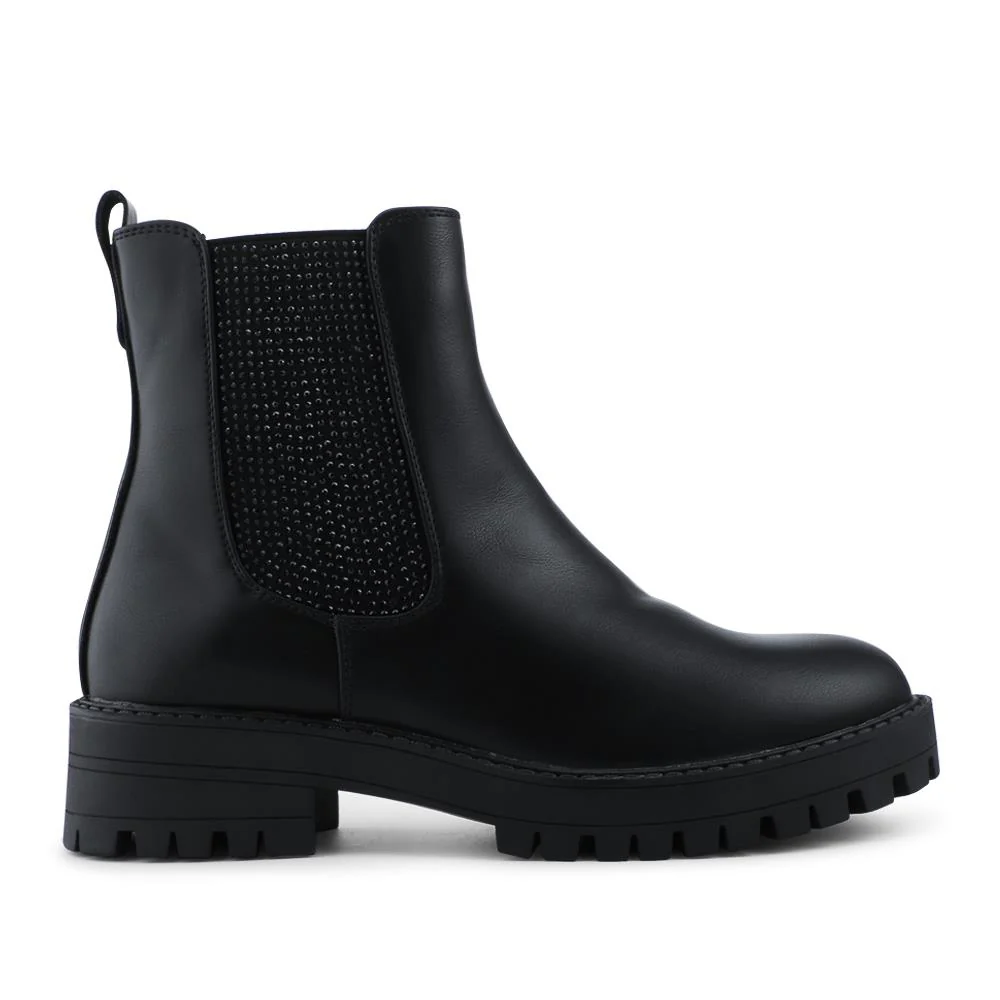 Bellissimo Slip On Chunky Ankle Boots - BELWBINS42072 / 328 429 - Black - Image 2