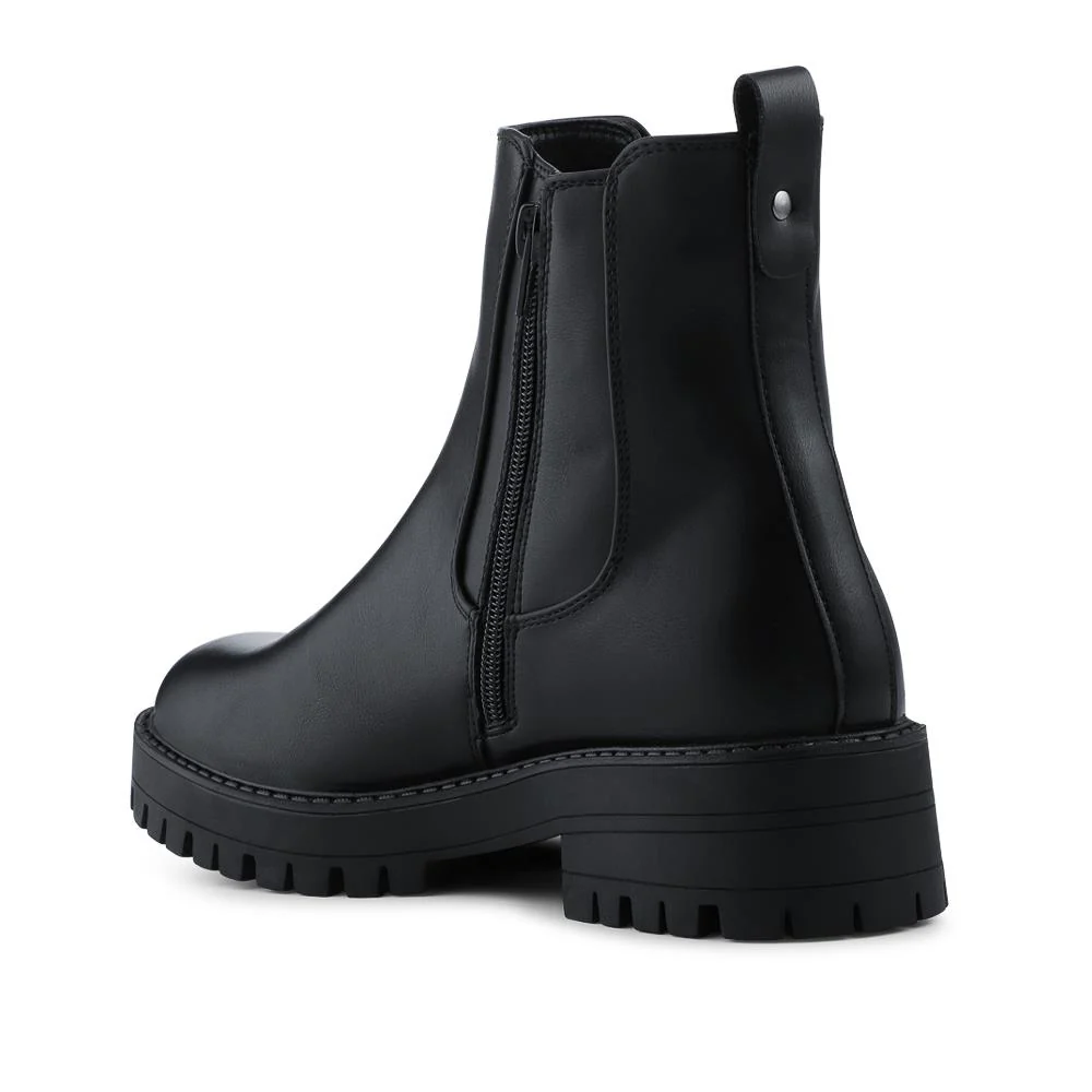Bellissimo Slip On Chunky Ankle Boots - BELWBINS42072 / 328 429 - Black - Image 3