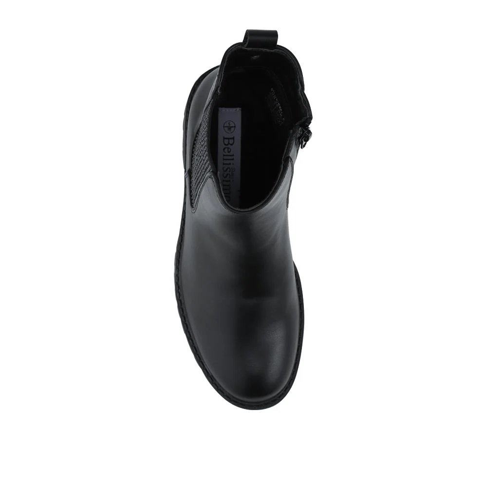 Bellissimo Slip On Chunky Ankle Boots - BELWBINS42072 / 328 429 - Black - Image 4
