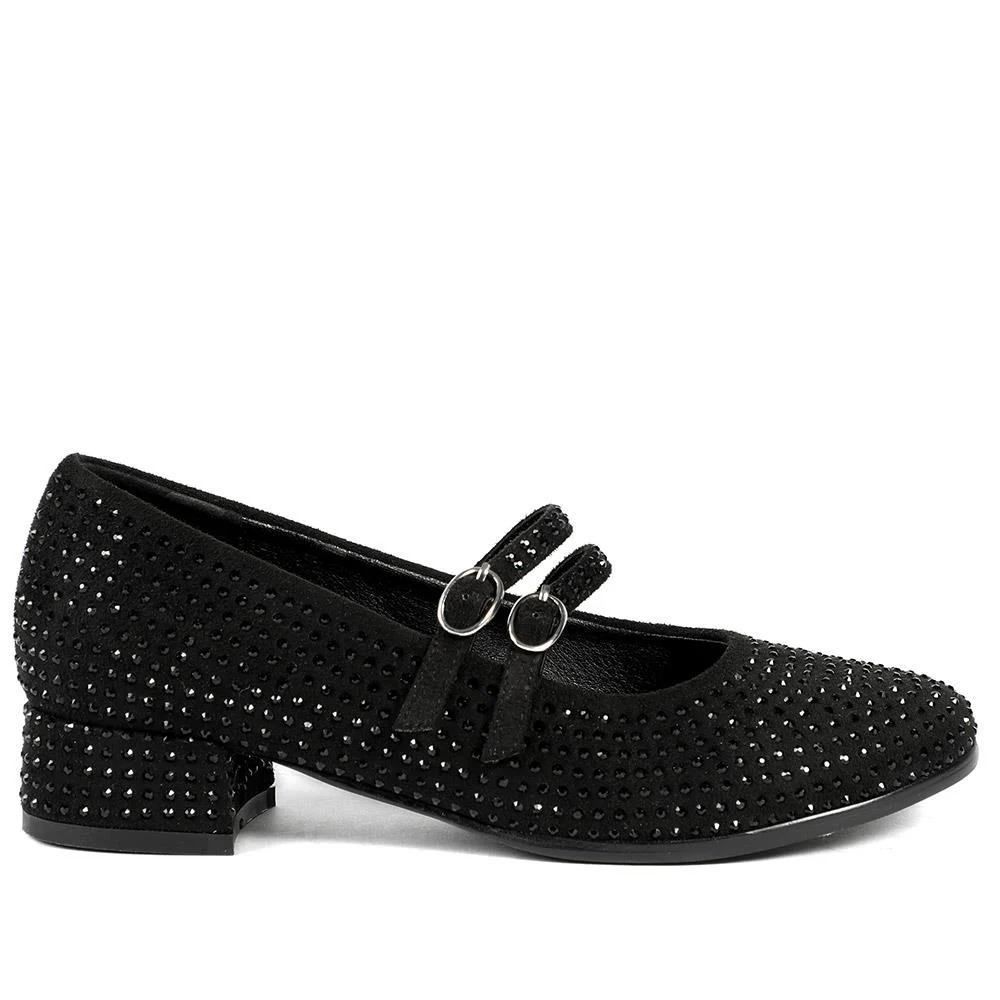 Bellissimo Smart Diamente Mary Janes - BELBRK42004 / 327 977 - Black - Image 2