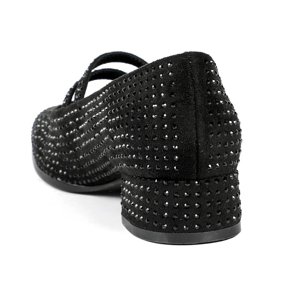 Bellissimo Smart Diamente Mary Janes - BELBRK42004 / 327 977 - Black - Image 3