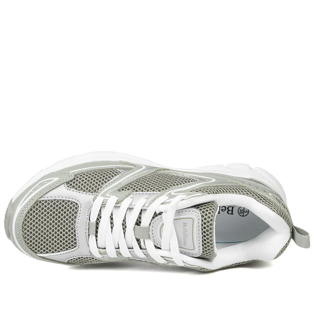 Bellissimo Sporty Memory Foam Trainers - BELSUNCH43002 / 329 311 - Khaki - Image 4