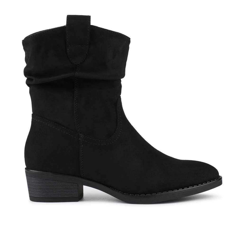 Bellissimo Western Boots - BELWBINS42081 / 328 128 - Black Faux Suede - Image 2