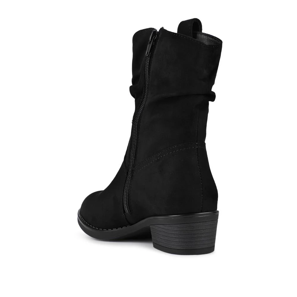 Bellissimo Western Boots - BELWBINS42081 / 328 128 - Black Faux Suede - Image 3