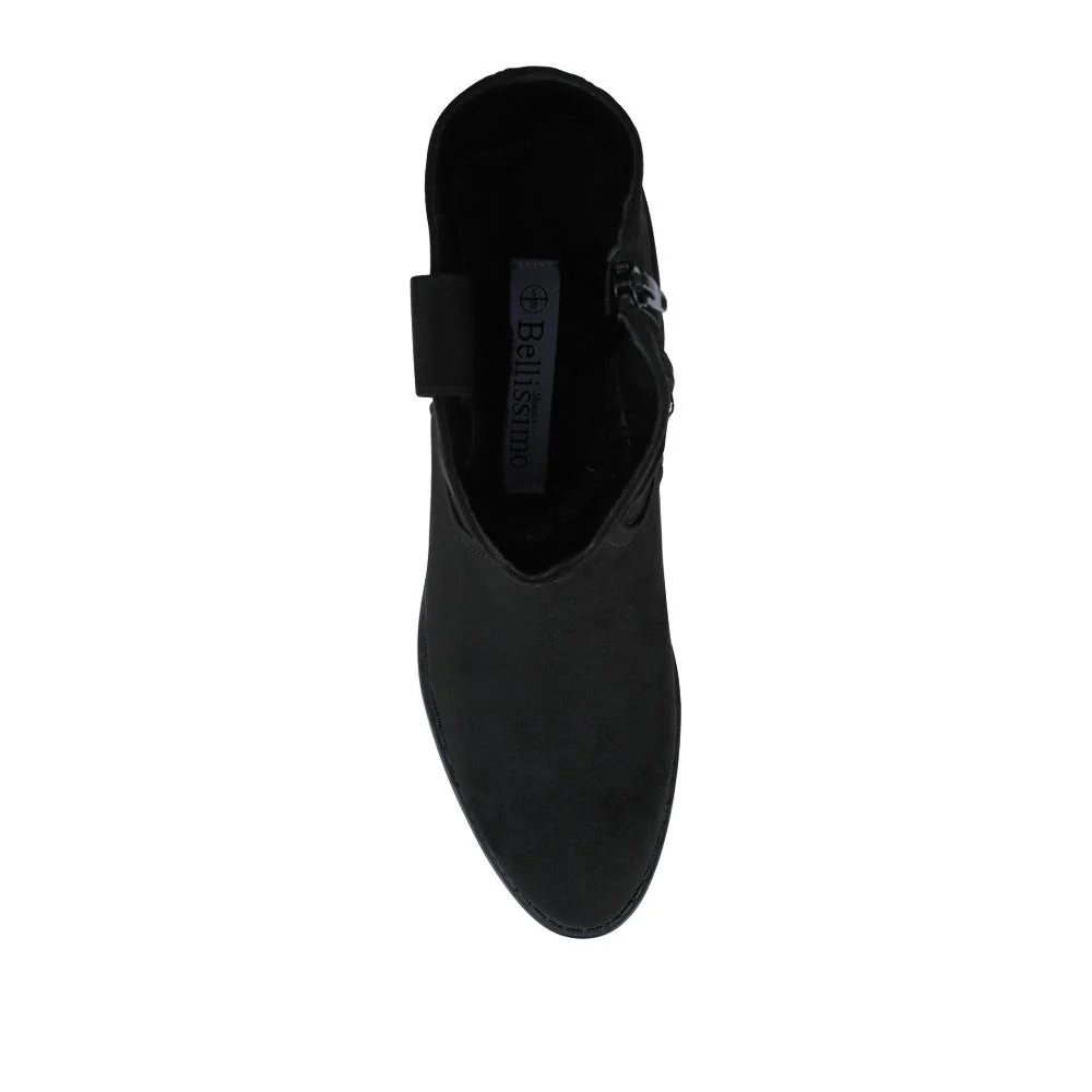 Bellissimo Western Boots - BELWBINS42081 / 328 128 - Black Faux Suede - Image 4