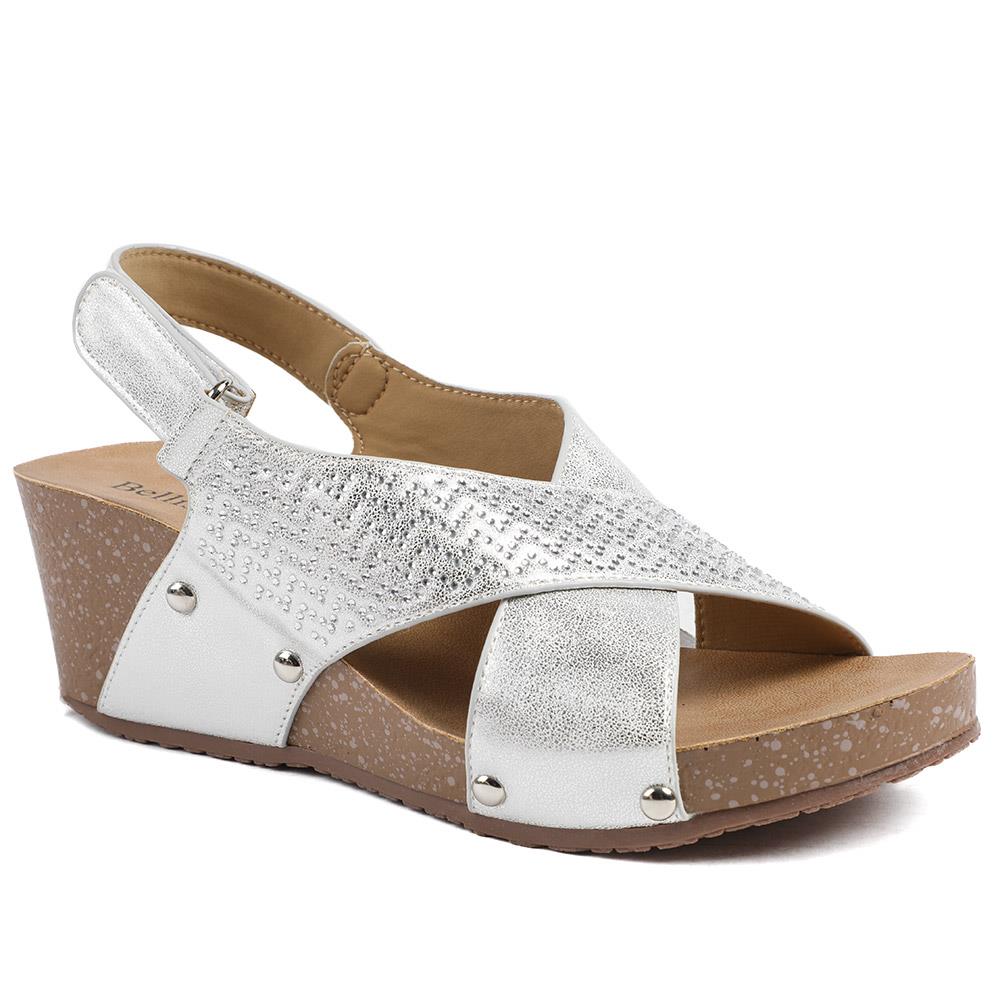 Bellissimo Wide Fit Slingback Sandals - BELBAIZH43027 / 329 115 - Metallic