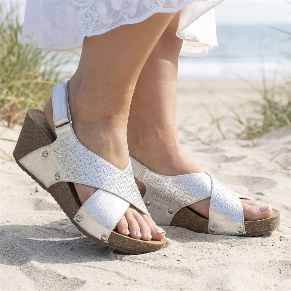 Bellissimo Wide Fit Slingback Sandals - BELBAIZH43027 / 329 115 - Metallic - Image 2