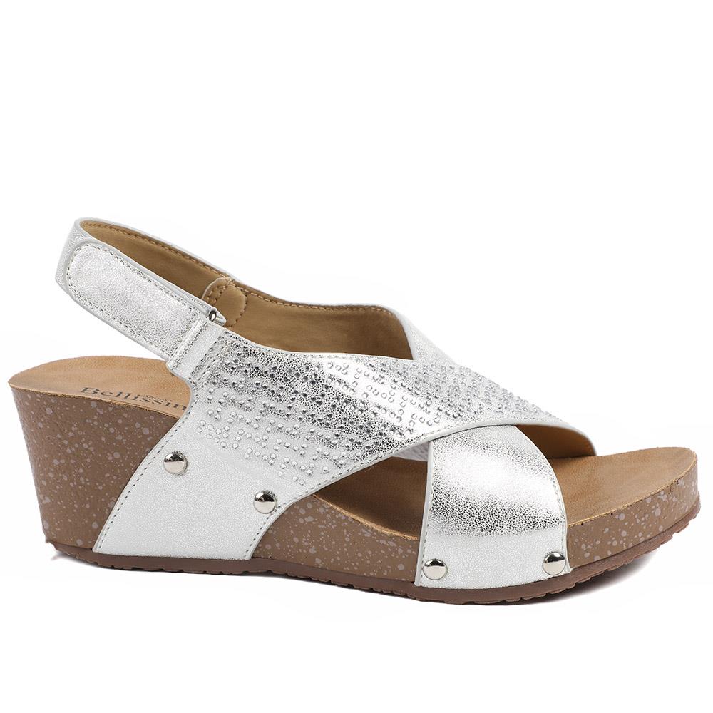 Bellissimo Wide Fit Slingback Sandals - BELBAIZH43027 / 329 115 - Metallic - Image 3