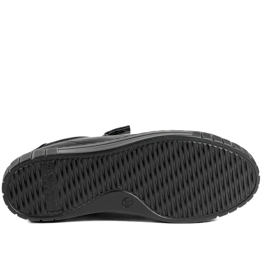 Bellissimo Wide Fit Zip & Lace Trainers - BELWBINS43024 / 328 919 - Black - Image 6