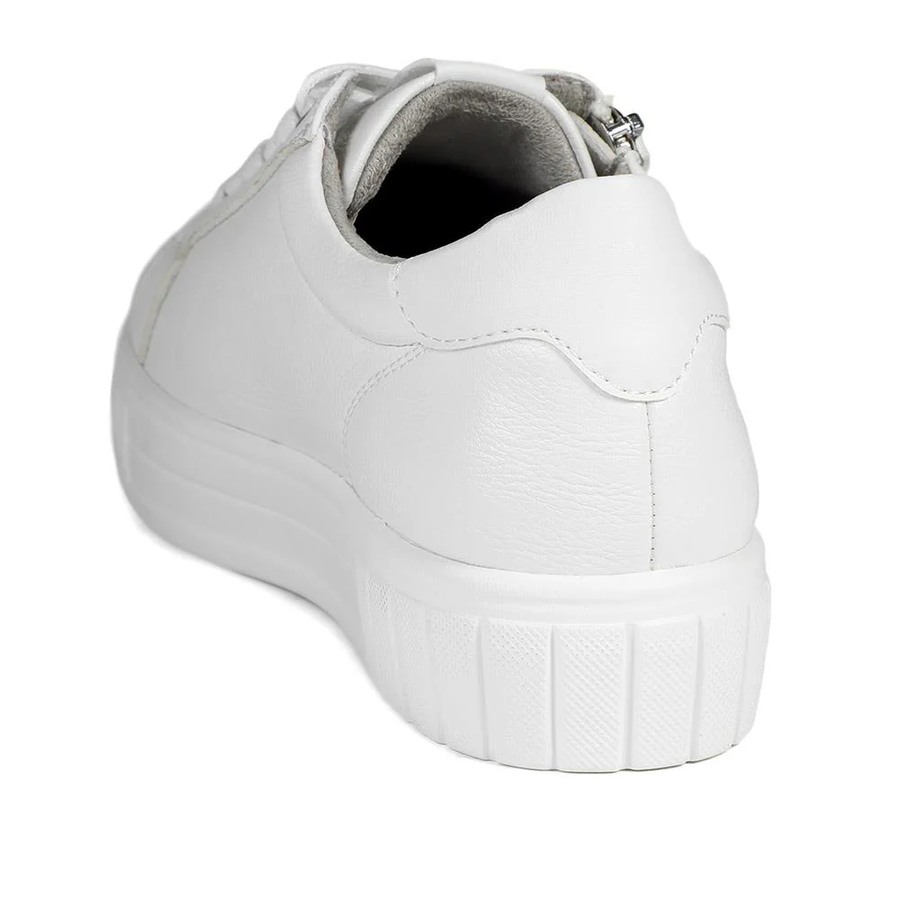 Bellissimo Wide Fit Zip & Lace Trainers - BELWBINS43024 / 328 919 - White - Image 4