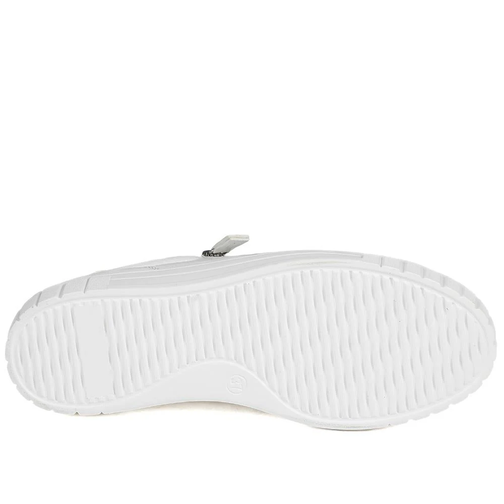 Bellissimo Wide Fit Zip & Lace Trainers - BELWBINS43024 / 328 919 - White - Image 6