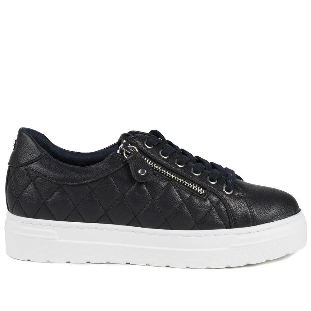 Bellissimo Wide Fit Zipped Trainers - BELWBINS43019 / 328 918 - Navy - Image 3