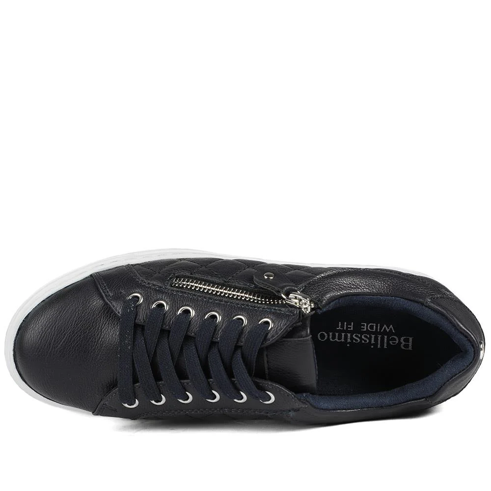 Bellissimo Wide Fit Zipped Trainers - BELWBINS43019 / 328 918 - Navy - Image 5