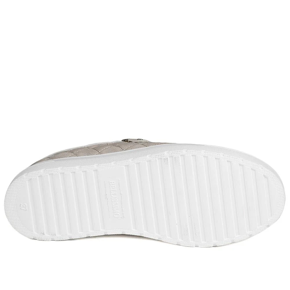 Bellissimo Wide Fit Zipped Trainers - BELWBINS43019 / 328 918 - Soft Gold - Image 6