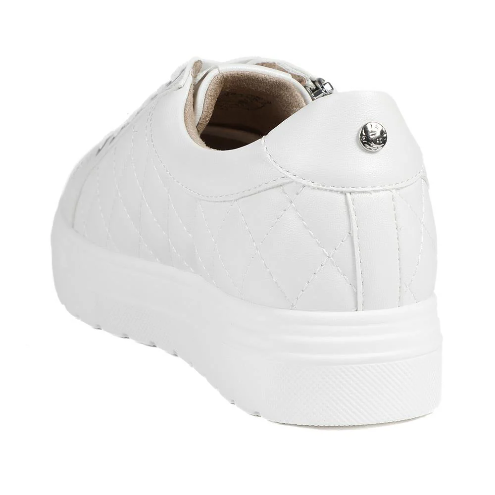 Bellissimo Wide Fit Zipped Trainers - BELWBINS43019 / 328 918 - White - Image 4
