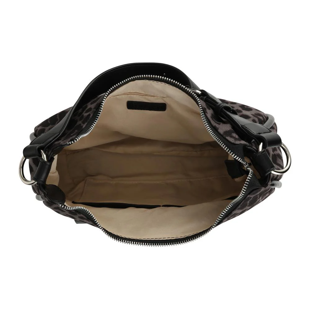 Bellissimo Zip-Close Shoulder Bag - BELHETIA42008 / 328 388 - Black-Leopard - Image 3
