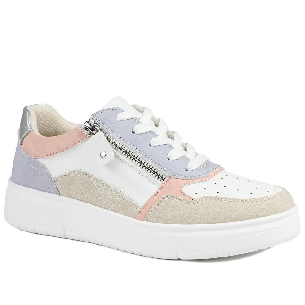 Bellissimo Zip & Lace Platform Trainers - BELWBINS43031 / 328 933 - Lilac