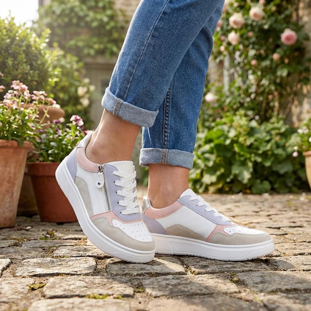 Bellissimo Zip & Lace Platform Trainers - BELWBINS43031 / 328 933 - Lilac - Image 2