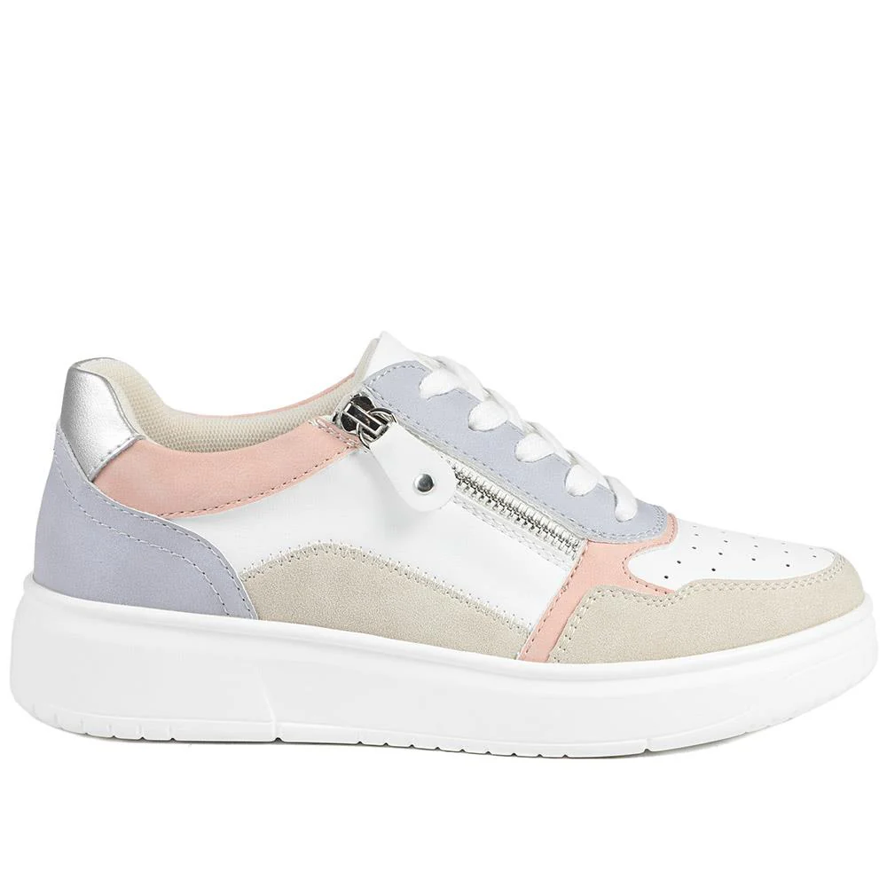 Bellissimo Zip & Lace Platform Trainers - BELWBINS43031 / 328 933 - Lilac - Image 3