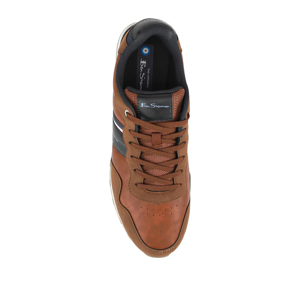 Ben Sherman Lace Up Trainers - BENS42002 / 328 043 - Tan - Image 4