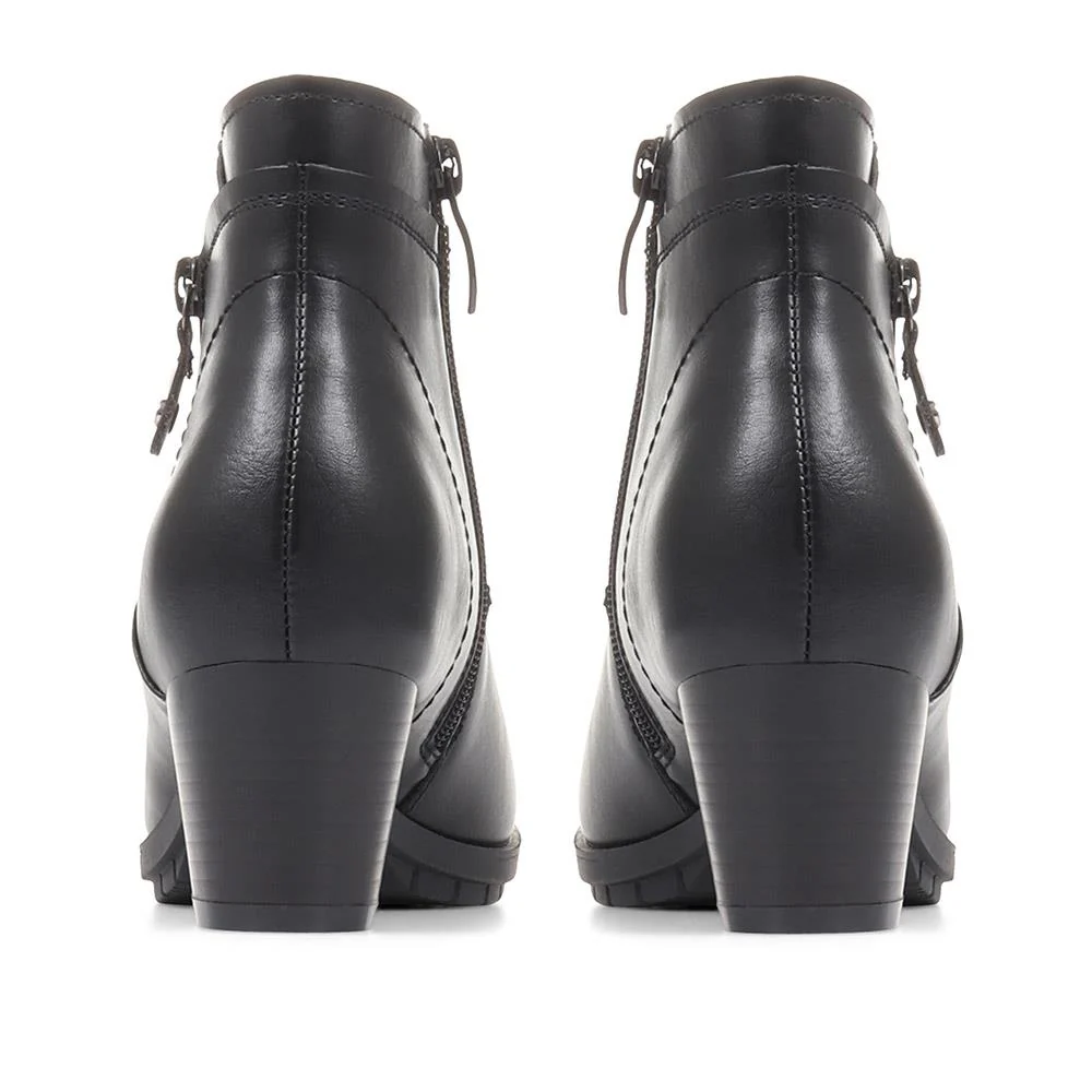 Block Heel Ankle Boots - WOIL36021 / 322 624 - Black - Image 3
