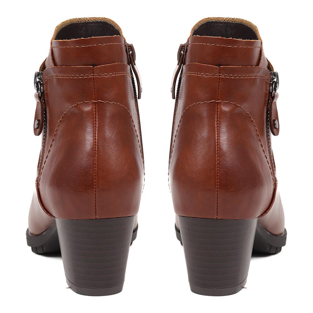 Block Heel Ankle Boots - WOIL36021 / 322 624 - Tan - Image 3