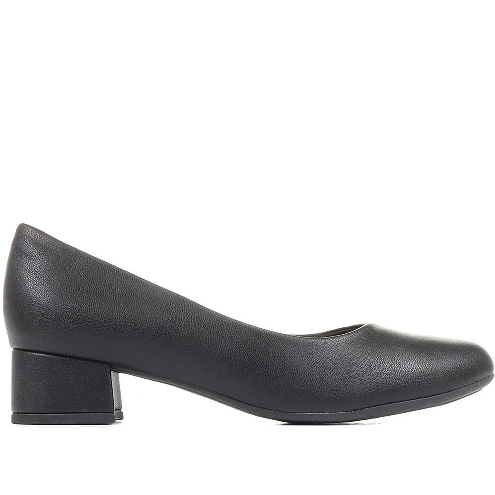 Block Heel Court Shoes - PIC26004 / 310 517 - Black - Image 2