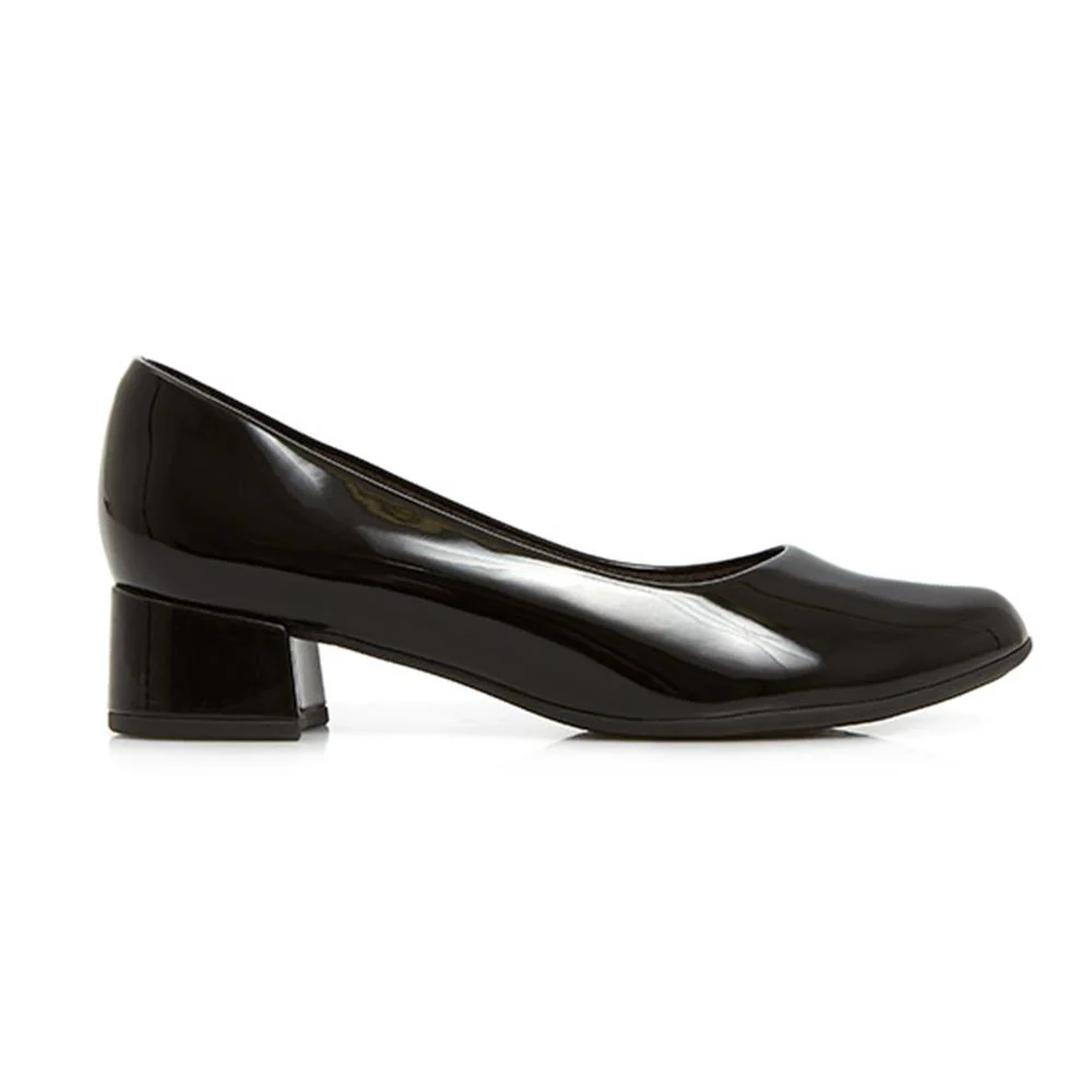 Block Heel Court Shoes - PIC26004 / 310 517 - Black Patent - Image 4